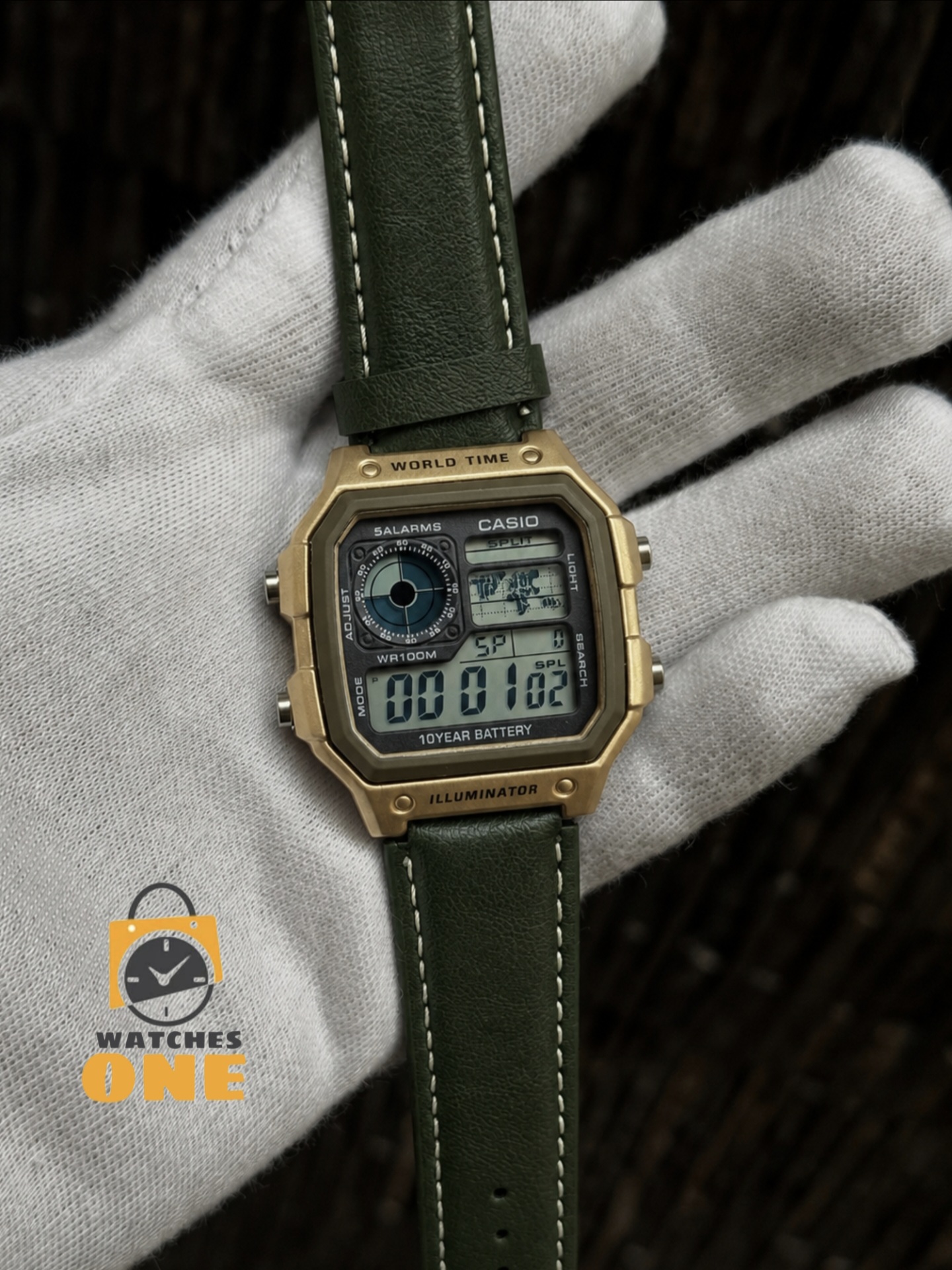 ساعة كاسيو رويال (Casio AE-1200) – لون اسود وازرق واخضر وهافان