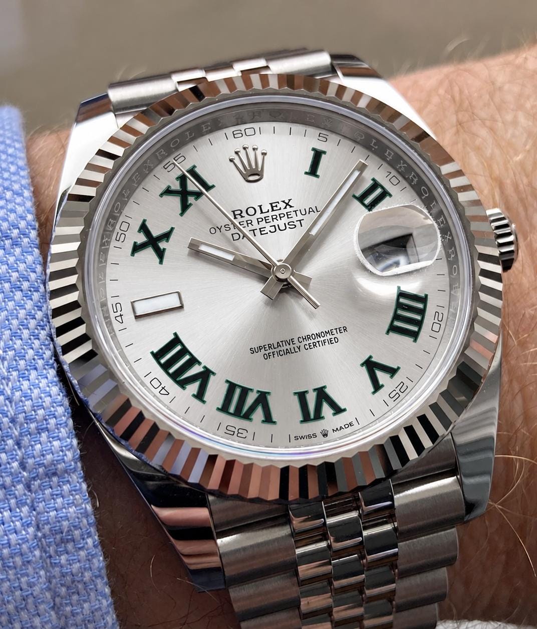 ساعة Rolex Datejust Watch – Roman Numerals, Silver Oyster Bracelet & Transparent Case Back